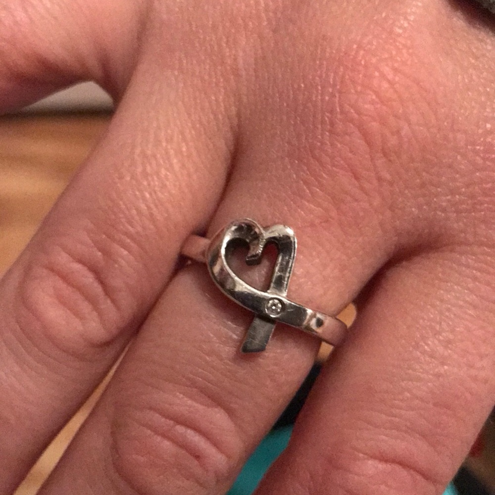 Tiffany & Co. Open Heart Ring with Diamond